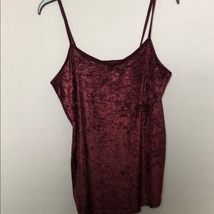 v neck crushed velvet cami